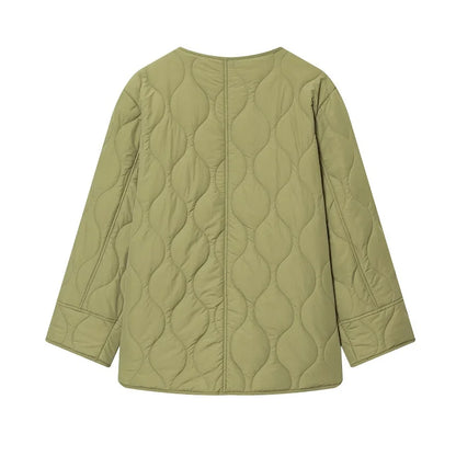 MUJER Black Quilted Jacket Women Padded Demi-season Jackets for Women Long Sleeve Winter Coat Female Outerwears Women's Jacket
