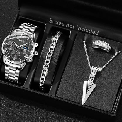 Fashion Men Stainless Steel Watch Luxury Calendar Quartz Wrist Watch Mens Business Watches for Man Clock Montre Homme