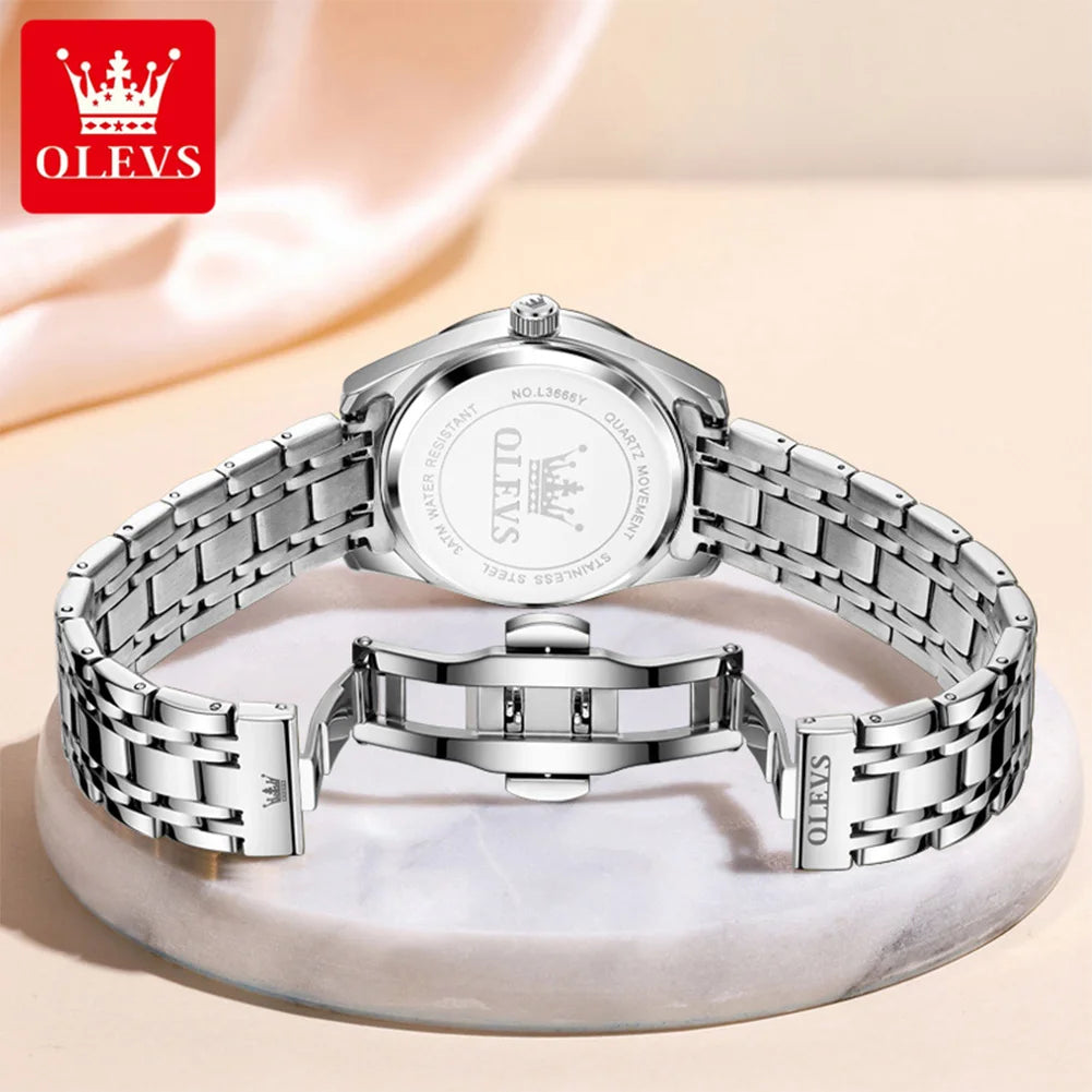 OLEVS 3666 Woman Watches Original Quartz Watch Waterproof Luminous Watches For Woman Gift Chronograph Date Reloj Mujer