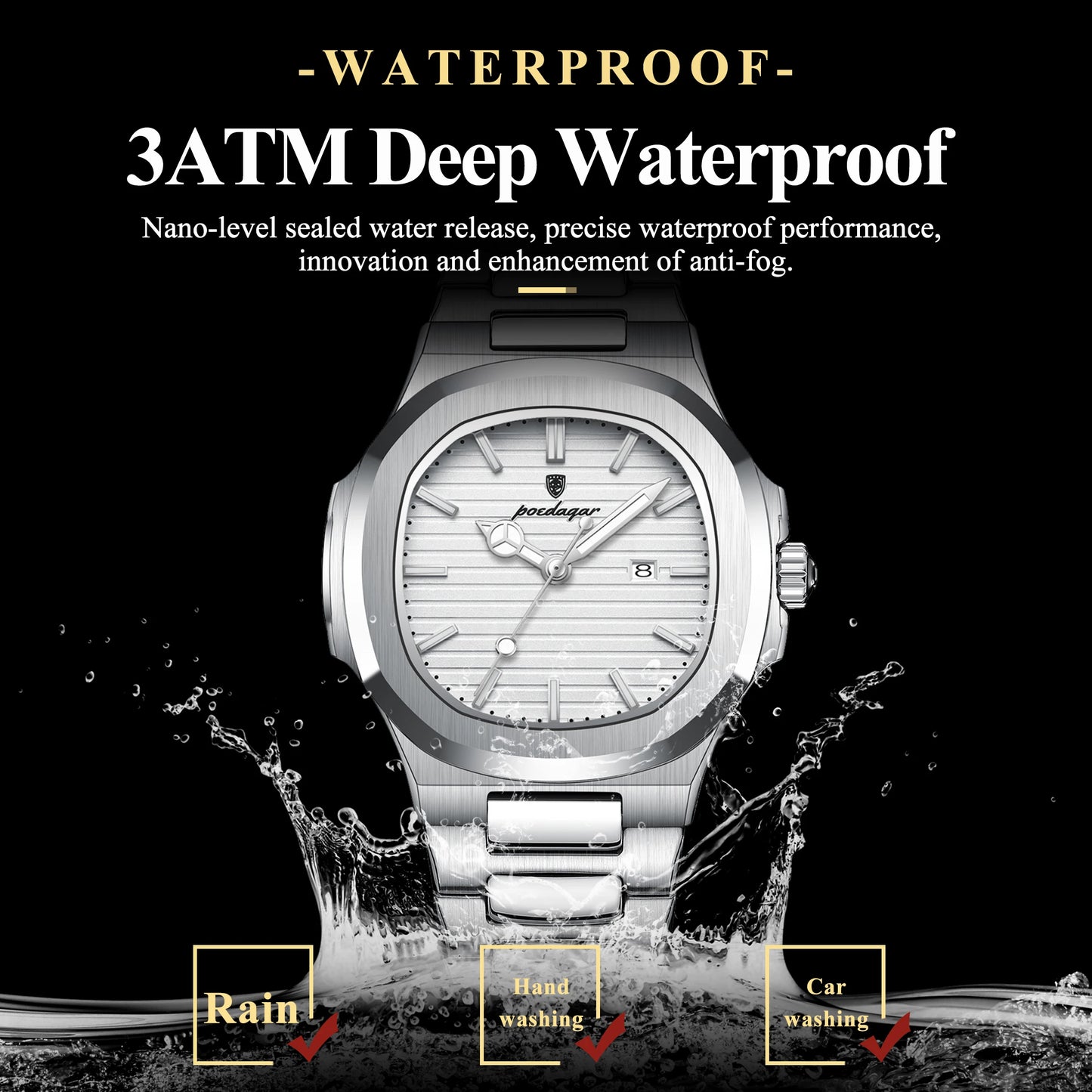 POEDAGAR Elegant Women's Watch Waterproof Luminous Date Fashion Ladies Wristwatch Stainless Steel Quartz Watches For Woman Reloj