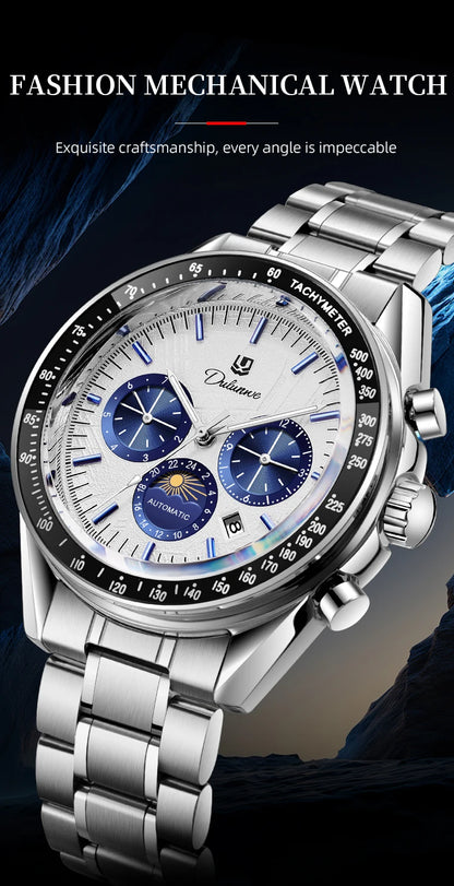 Automatic Watch for Men Stainless Steel Luminous Waterproof Moon Phase Man Watches Luxury Men's Mechanical Wristwatch