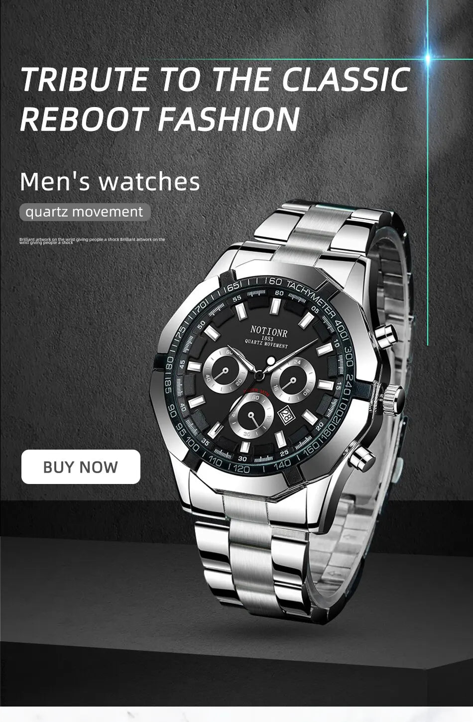 Luxury Mens Sport Watches Fashion Men Business Stainless Steel Waterproof Quartz Wristwatch Calendar Luminous Clock Reloj Hombre