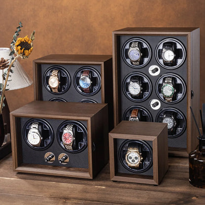 Luxury 1 Slot Automatic Watch Winder Walnut Wood Silent Motor Watch Storage Box Gift for Men Watch Winder for Automatic Watches