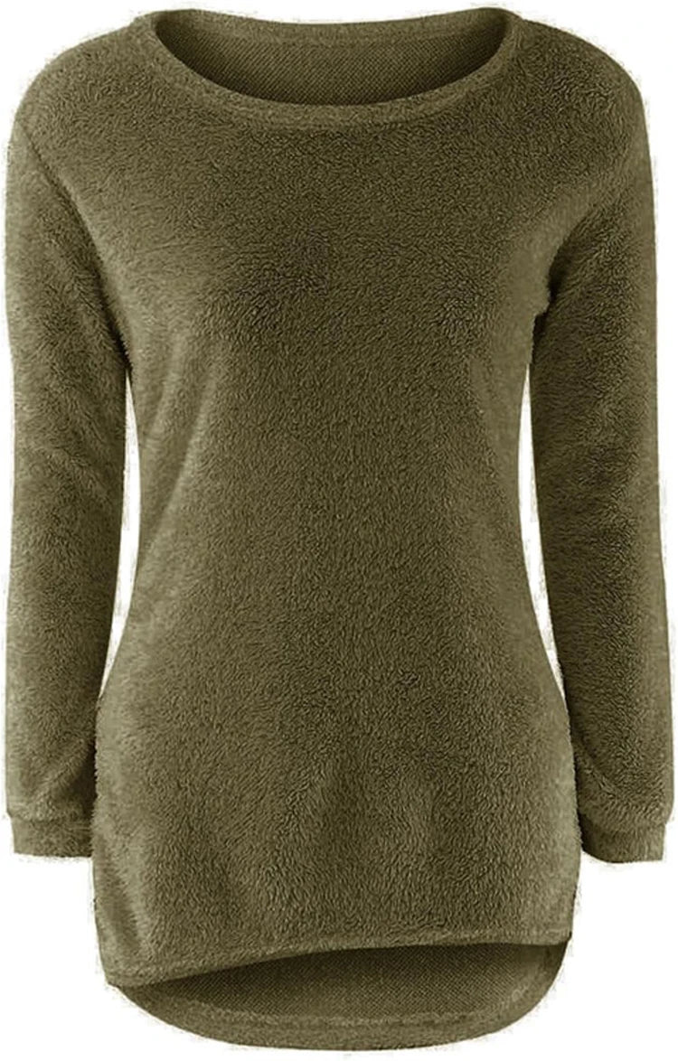 2025 Plus Size Women Warm Sweaters Solid Color O Neck Loose Knitted Pullover Long Sweater Casual Blouse Lady Oversize Clothing