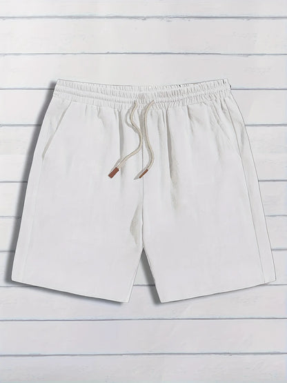 Summer thin linen shorts for men, loose and casual, five-inch pants, cotton and linen, breathable, suitable for beach and sports