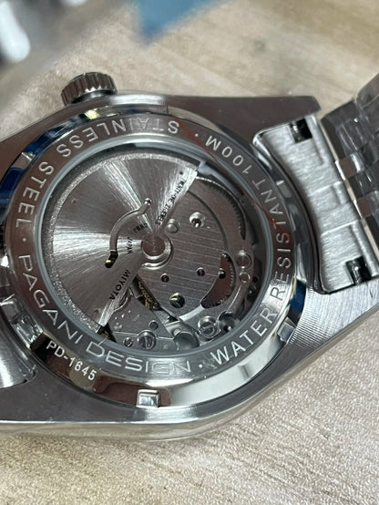 PAGANI DESIGN Watches Luxury Diamond Dial Mechanical Watch For Men Top NH35 Movt Sapphire Glass Stainless Steel Waterproof Watch