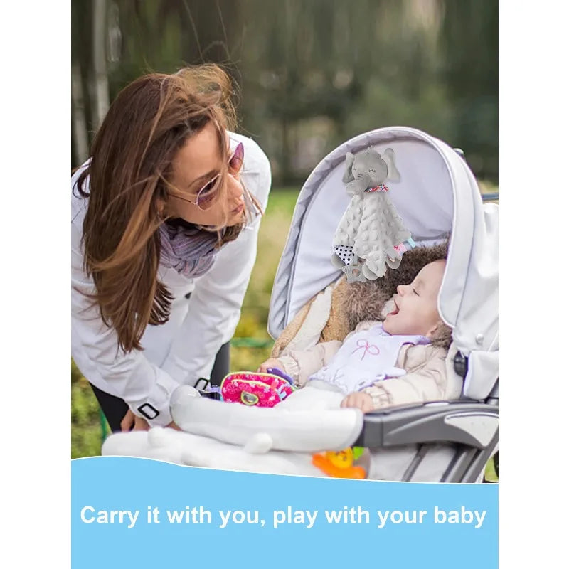 Elephant Baby Comforter Blanket Soft Appease Towel Baby Rattle Animals Toys Soothe Reassure Sleeping Towel Lathe HangingToddler