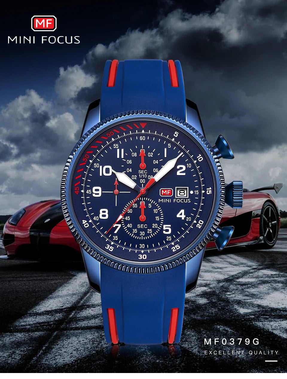 MINI FOCUS Electronic Quartz Mens Watches Auto Date Wristwatch Water Resistant Clock Gift for Men relogio masculino 0379G