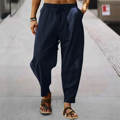 Fashion Mens Linen Wide Pants Korean Trousers Oversize Sports Streetwear Male Spring Yoga Pants Casual Men Clothing Sweatpants