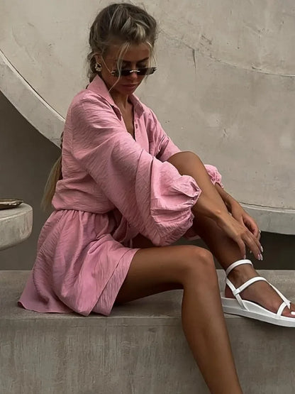 Casual Loose Short Sets For Women 2 Piece Sets Womens Outfits Spa Holiday Baggy Fashion Shorts Suits Woman Summer