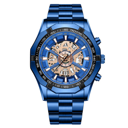 BINBOND S033 Luxury Hollow Non-Mechanical Business Quartz Men Watches 30M Waterproof Trendy Hollow Design Classics Men Watches