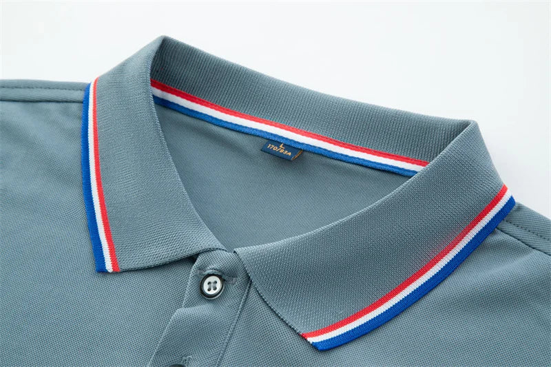 Men's Casual Solid Color Short Sleeve Polo Shirt 2025 Summer Fashionable Comfortable Versatile Top for Men