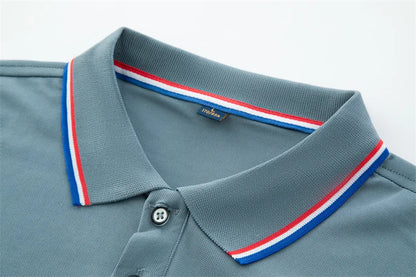 Men's Casual Solid Color Short Sleeve Polo Shirt 2025 Summer Fashionable Comfortable Versatile Top for Men