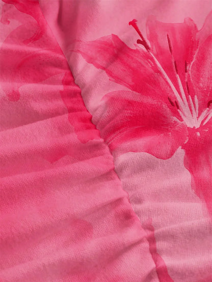 Tie-dye Floral Print Halter Top for Women Summer Y2K Clothes Sexy Backless Drape V-neck Crop Top Streetwear