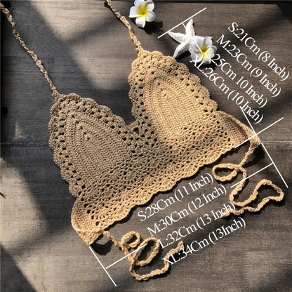 CROCHET BIKINI Two-piece Crochet Women Bikini Set Cover Up Swimsuit Swim Skirt Swimwear Bathing Swimdress Beachwear