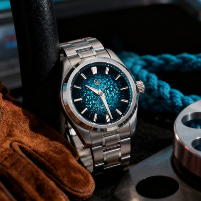 Watchdives 38mm Men Quartz Watch VH31 Sweep Seconds Movement ice Crystal Titanium Waterproof Watches WD0003B WD0003C WD0003D