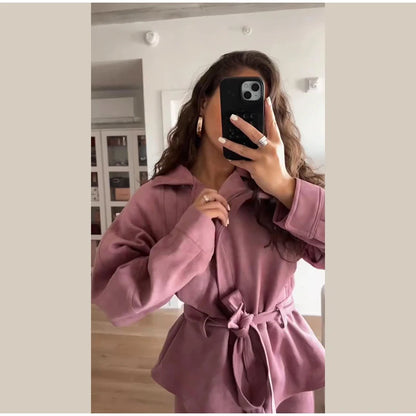 Women's Faux Suede Cropped Trench Coat Jacket Belted Notched Lapel Lace-up Retro Chic Outerwear Spring New High Street Outfit