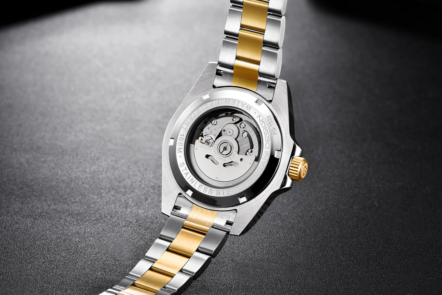 PAGANI DESIGN Watches Luxury Golden Mechanical Watch For Men New Sapphire Crystal Stainless Steel Luxury Waterproof  Men's Watch