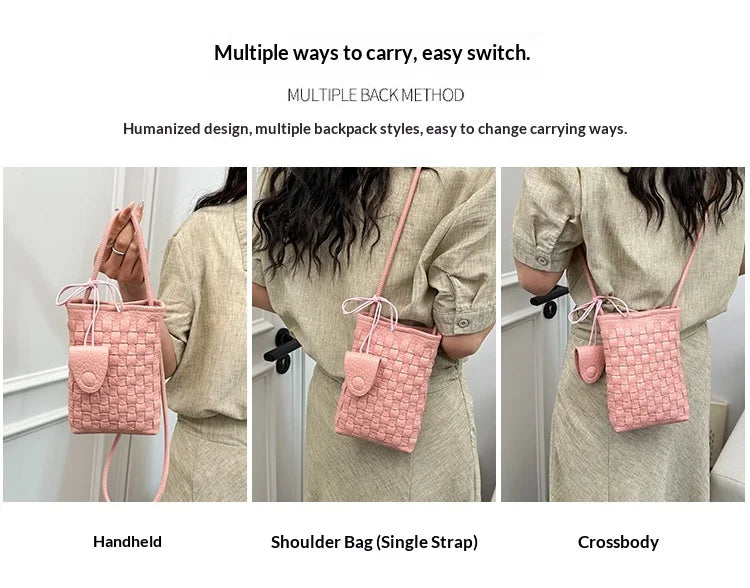 Women's Bag PU designer luxury bags woman 2026 Shoulder bags Fashion niche woven minimalist crossbody bag Wallet