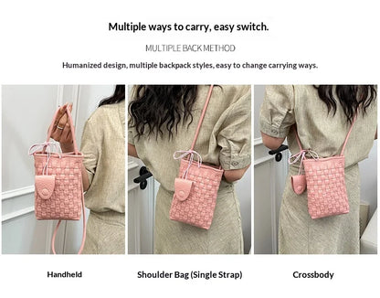 Women's Bag PU designer luxury bags woman 2026 Shoulder bags Fashion niche woven minimalist crossbody bag Wallet