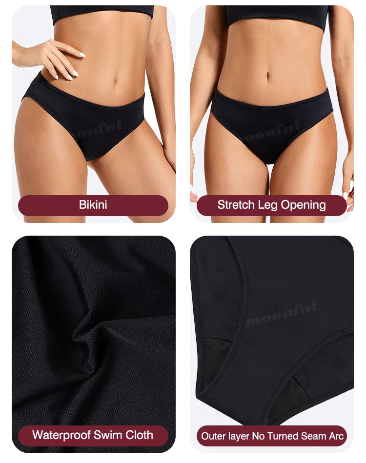 Menstrual Swimsuit Women Period Swimwear Leak Proof Beach Menstrual Bikini Woman Menstruation Panties Girl Absorbent Swim Bottom