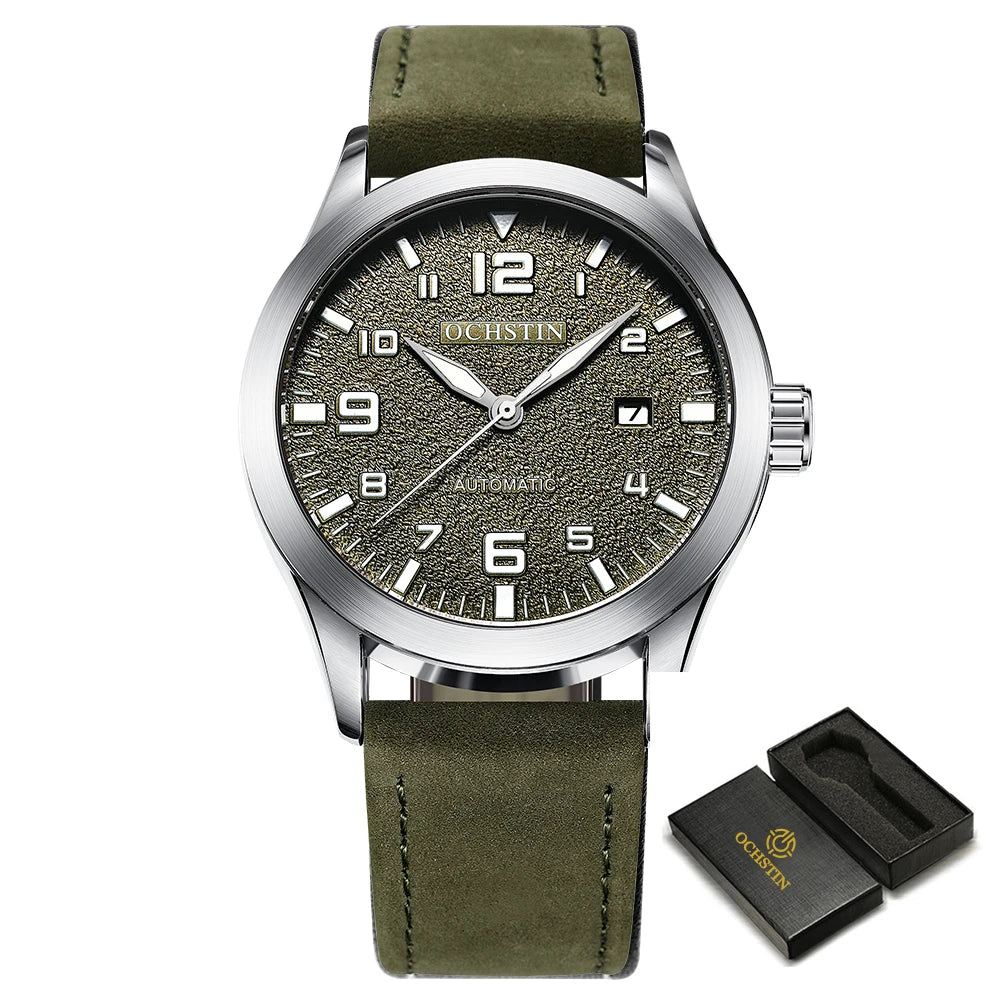 OCHSTIN New Top Brand Automatic Mechanical Watches for Men Military Nylon Strap Pilot Watch Male Auto Date Day Relogio Masculino