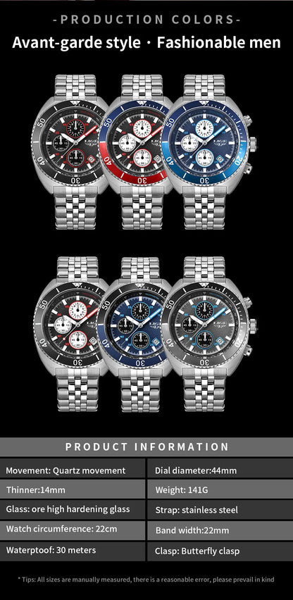 LIGE New Business Luxury Watches Men Top Quality Fashion Quartz Wristwatches Male 30M Waterproof Casual Mens Watch Gifts Reloj