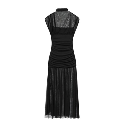 KONDALA 2026 Spring Summer Elegant Women Dresses Wedding Guest Ladies Patch Work Tulle Dresses Valentine‘s Day Woman Dresses