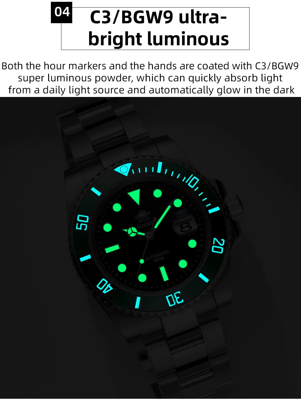 ADDIESDIVE AD2503 Luxury Men Automatic Watch 8215 Movement Sapphire Glass Diving Watches 200M Waterproof Mechanical reloj hombre