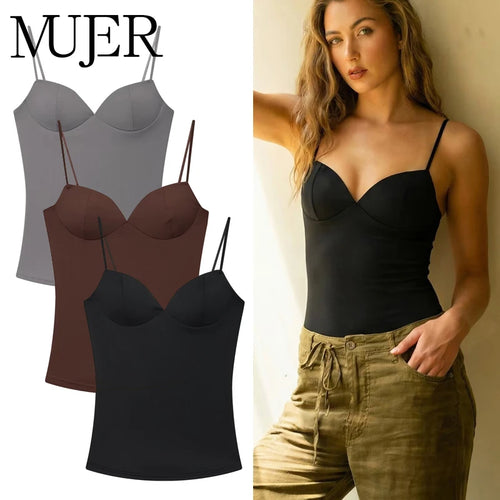 MUJER Sexy Corset Top Women Backless Bra Crop Top Woman Tanks & Camis Slip Tops for Women Sleeveless Bustier Tops Women Camisole