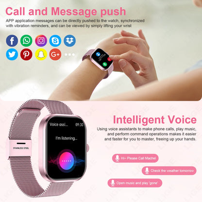 LIGE Fashion Smart Watches Women Bluetooth Call Women‘s Health Monitor Heart Rate Blood Pressure Fitness Digital Smartwatch Men