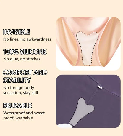 Women Invisible Concealer Panties Silicone Reusable for Swimsuit Underwear Camel Toe Leggings Privacy Stickiness Self-Adhesive