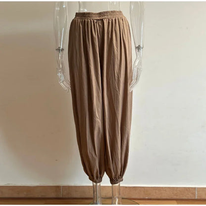 Drop Waist Lantern Pant 3 Pieces Suit Women Stripe Bikini Long Sleeve Lapel Shirt Pants Sets 2026 Female Casual Street Outfit