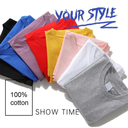 Men's T-shirt High Quality 100% Cotton Funny I‘m Thinking Printed Casual Loose Streetwear Cool Men T Shirt O-neck Male Tops Tees