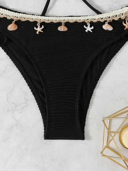 2026 Women Sexy Thong Swimsuit Push Up Swimwear Contrast Binding Bandeau Bikinis Female Bathing Suit Swimming Summer Beachwear