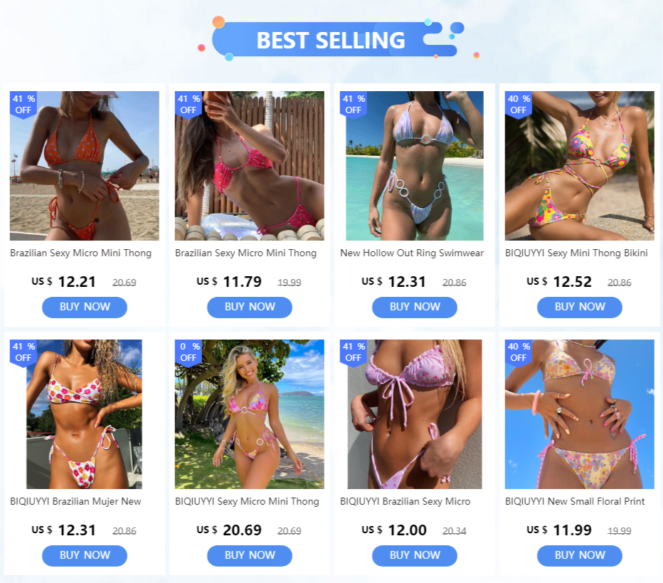 BIQIUYYI Brazilian Sexy Micro Mini Thong Bikini Set Summer Bandage Swimsuit Women Pleated Bathing Suit Beachwear Halter Biqiuni