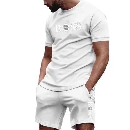 Men's two-piece sportswear short-sleeved T-shirt and pants set running and fitness sportswear summer 2025 big discount