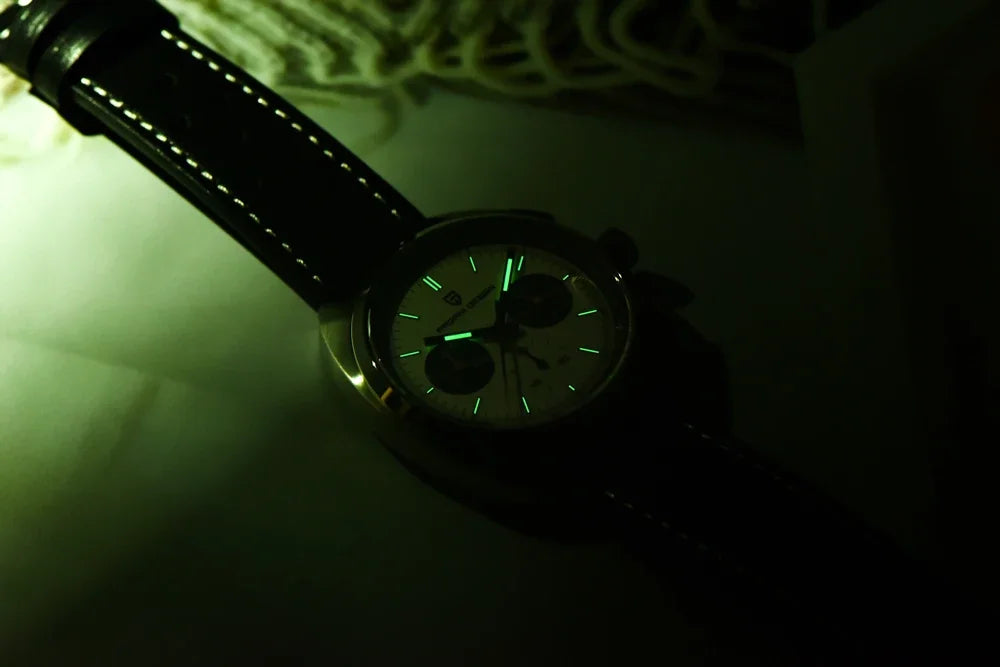 2026 New PAGANI DESIGN Mens Panda Watches Luxury Quartz Watch For Men Chronograph Wristwatches AR Sapphire Leather Luminous Gift