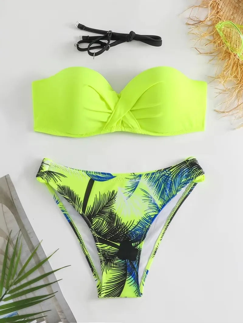 Bikini Women 2026 Large Size XXL Push Up Halter Swimwear Women Sexy Swimsuit Bathing Suit Beachwear Low Waist Bikinis Set