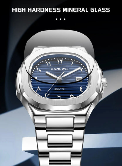 LIGE New Fashion Date Couple Watches 30M Waterproof Luminous Valentine's Day Gift Stainless Steel Watch Men Women Quartz Watch
