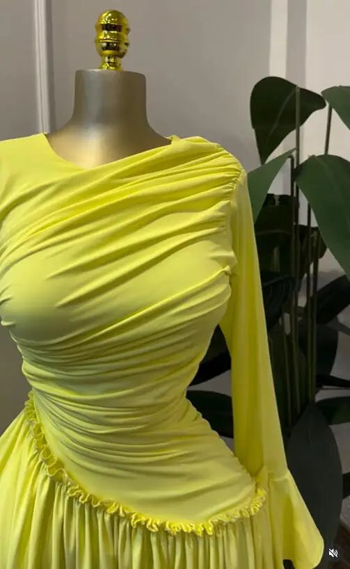CM.YAYA Women Full Sleeve O-neck Elegant Long Dress Edible Tree Fungus Sweet Holiday Beach Evening Sexy Party Dresses Vestidos