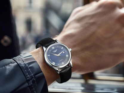 Men automatic watch simple mechanical watches  date waterproof fashion leather gift