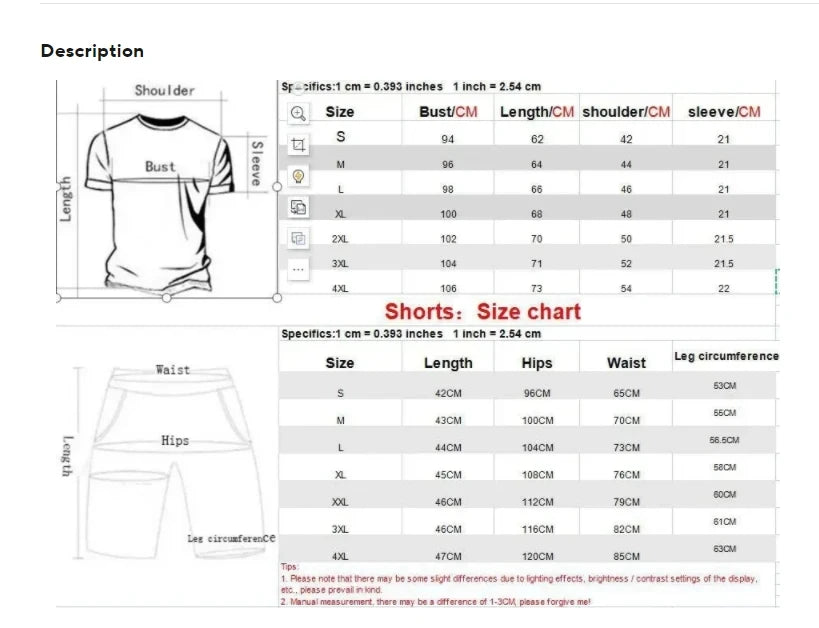Summer Men's Quick Dry Casual Short Sleeve T-Shirt And Shorts Set City Street Fashion Running Sports 2-Piece Suit