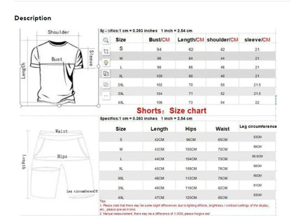 Summer Men's Quick Dry Casual Short Sleeve T-Shirt And Shorts Set City Street Fashion Running Sports 2-Piece Suit