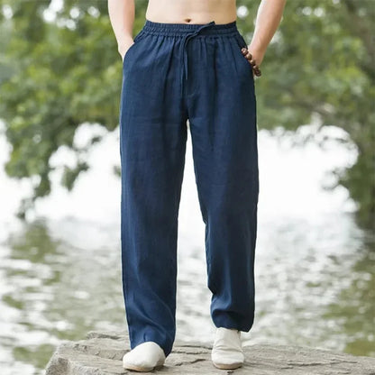 New Men's Beach Pants Joggers Fashion Cotton Linen Sweatpants Casual Pants Hawaiian Vacation Loose Spring/Summer Long M-4XL