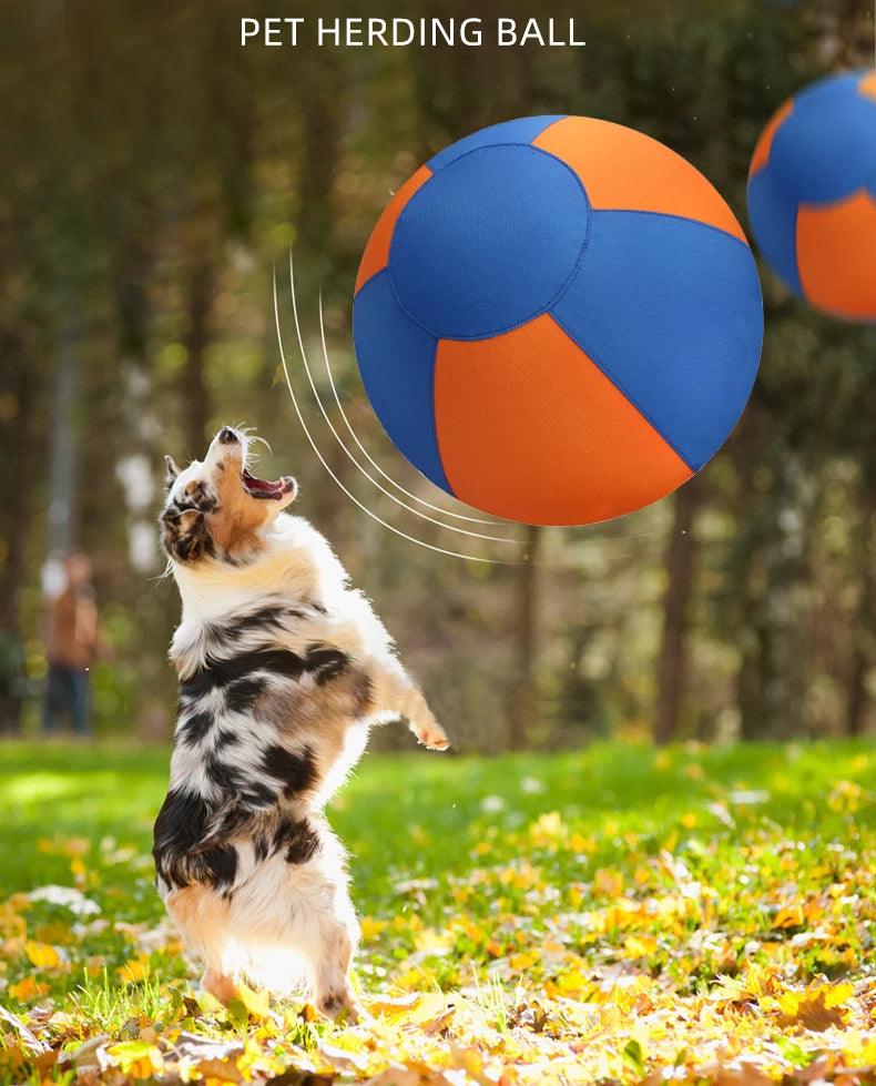 Pet outdoor dog toy, large fabric-covered interactive ball, self-entertainment boredom-relief ball, inflatable training ball