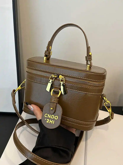 Women Fashion Tote Bucket Bags Solid Clor PU Leather Delicate Small Square Pack 2024 Trendy Female Crossbody Bag