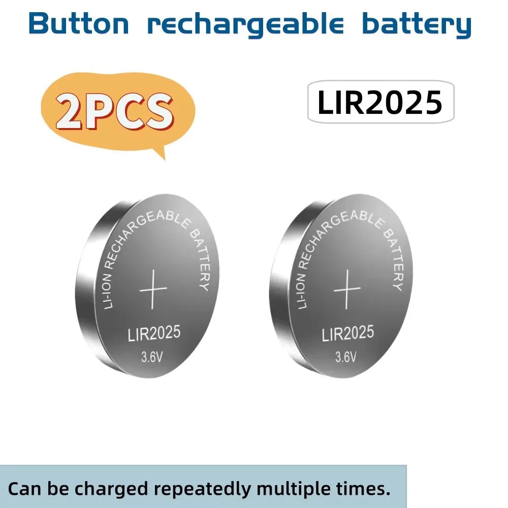 2PCS LIR2032 LIR2025 LIR2016 LIR2430 LIR2450 Rechargeable Battery CR2032 CR2025 CR2016 CR2430 CR2450 for watches