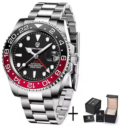 PAGANI DESIGN 2026 GMT Watches Men Luxury Sapphire Automatic Mechanical Watch 40MM Stainless Steel Waterproof Watches for men