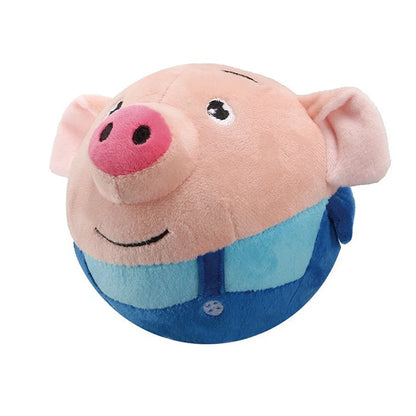 Electronic Pet Dog Toy USB Plush Automatic Bouncing Toy Vibration Ball Bite Puppy Ball Pet Plush Sing Chewing Squeaker Dog Toy